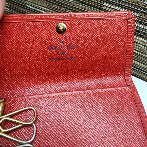 Vtg Louis Vuitton Red Epi 4 Ring Key Holder accessory - Picture 4 of 12